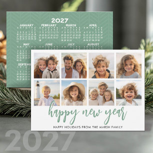 8 Foto Collage - Frohes Neues Jahr 2027 Kalender Feiertagskarte