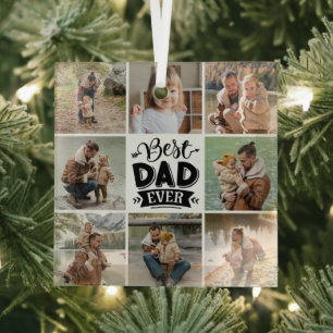8 Foto Collage Happy Vatertag Bester Vater je Ornament Aus Glas