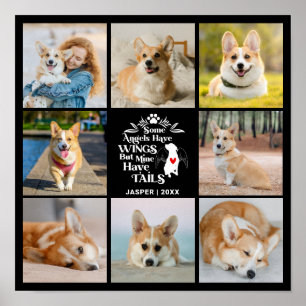 8 Foto-Collage Haustier Hund Verlust Gedenken Poster