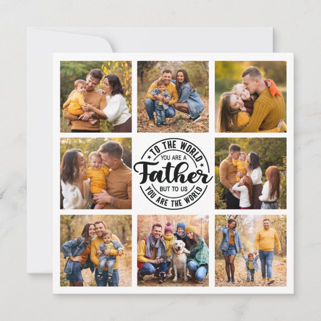8 Foto Collage Jeden Anlaß World's Best Vater Karte (Vorderseite)