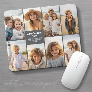 8-Foto-Collage modernes Raster - Grau Mousepad