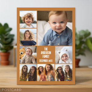 8 Foto-Collage - modernes Raster mit Text Postkarte