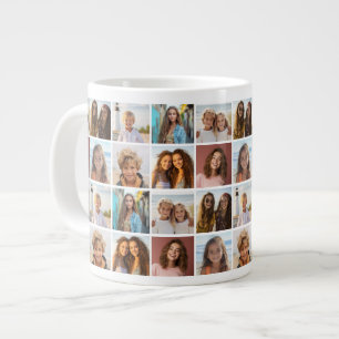 8 Foto-Collage-Muster - Musterraster - Weiß Jumbo-Tasse