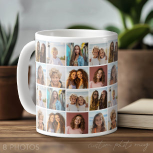 8 Foto-Collage-Muster - Rastermuster - Weiß Kaffeetasse
