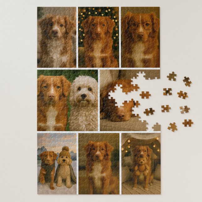 8 Foto-Collage Personalisiert Benutzerdefiniert Puzzle (8 Photo Collage Personalized Custom Jigsaw Puzzle by Ricaso. Make your own one of a kind puzzle)