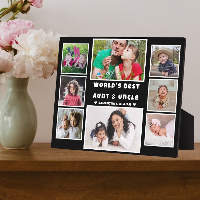 8 Foto Collage Weltbeste Tante und Onkel Fotoplatte (8 Photo Collage World's Best Aunt And Uncle Plaque
)