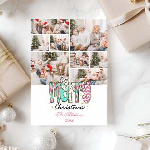 8 Foto Farbige Retro Fröhliche Weihnachten