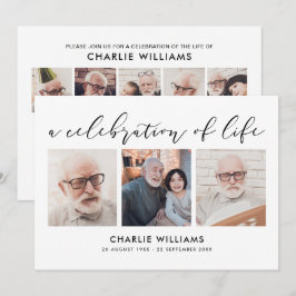 8-Foto-Feier zum Leben/Beerdigung/Gedenkfeier Einladung