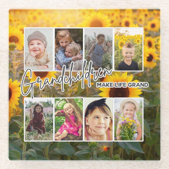 8 Foto "Großeltern machen das Leben groß" Glasuntersetzer (Vorderseite)