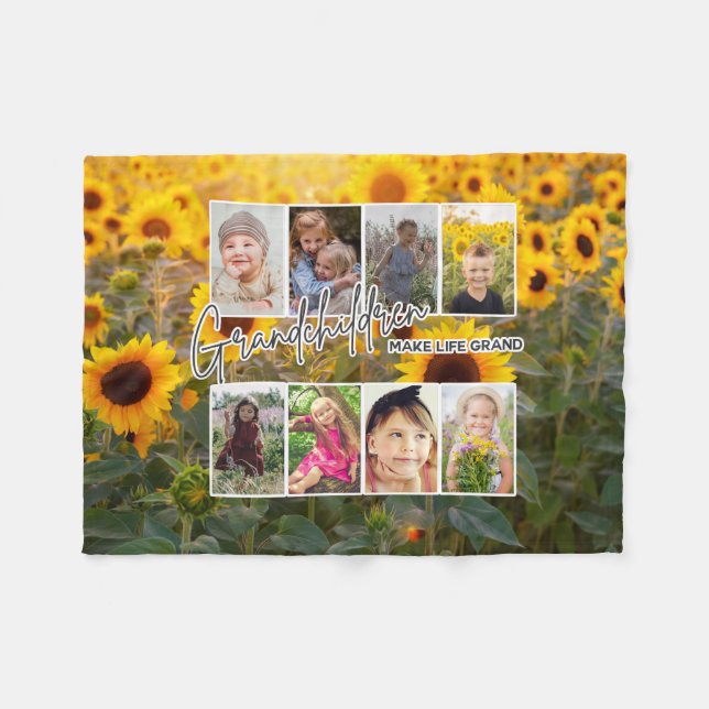 8 Foto "Großkinder machen das Leben groß" Fleecedecke (Vorderseite (Horizontal))