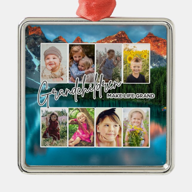 8 Foto "Großkinder machen das Leben groß" Ornament Aus Metall (Vorne)