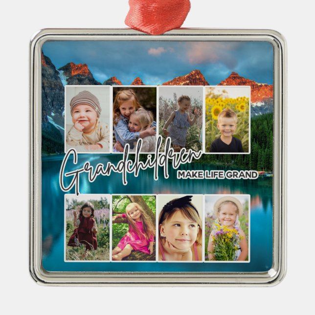 8 Foto "Großkinder machen das Leben groß" Ornament Aus Metall (Vorne)