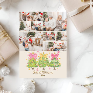8 Foto Helle Bandbäume Feiertagsfamilie Feiertagskarte