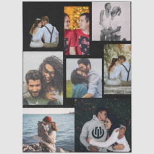 8 Foto individuelle personalisierte Collage Seidenpapier