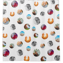 8 Foto polka dot Template Circles White Tuch Duschvorhang