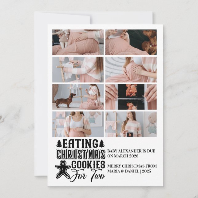 8 Foto Weihnachtsbaum Schwangerschaft Ankündigung (Vorderseite)