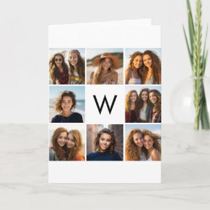 8 FotoCollage Custom Monogram Black and White