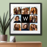 8 FotoCollage Custom Monogram Black and White