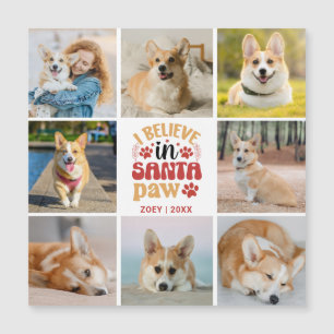 8 Fotocollage glauben an Santa Paw Magnetkarte