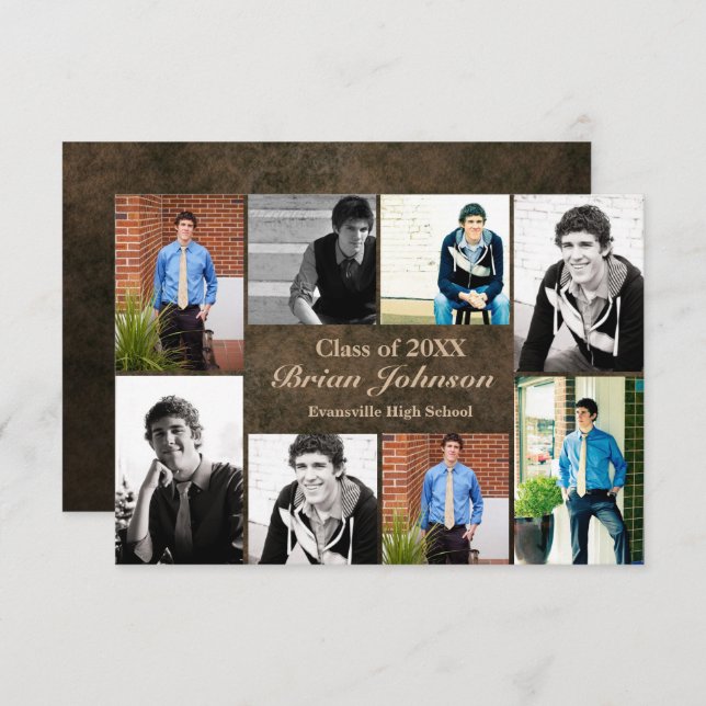 8 Fotos Leder - Ankündigung von 3x5 Abschluss (Vorne/Hinten)