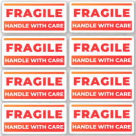 8 Fragile Stickers, Shipping Labels for Breakables