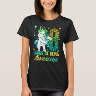 8. Geburtstag 8 Jahr Jährige Blüte Einhorn Par T-Shirt