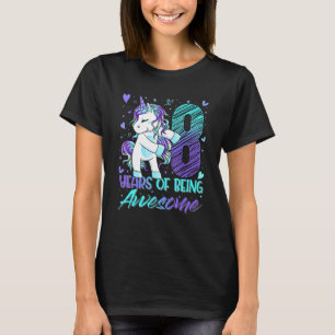 8. Geburtstag 8 Jahre alter Girl Flossing Einhorn T-Shirt