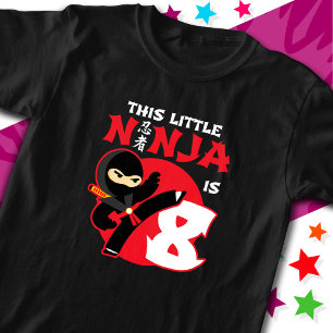 8. Geburtstag 8 Jahre Altes Kind Party Little Ninj T-Shirt