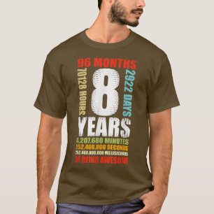 8. Geburtstag 8 Jahre Jungen Mädchen Kinder Party T-Shirt