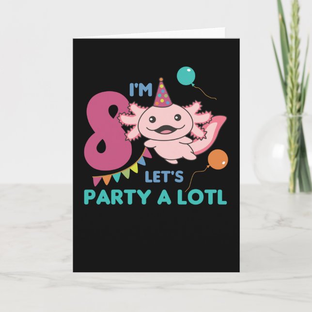 8. Geburtstag Axolotl achtjährig süße Axolotls Karte (Vorderseite)