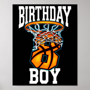 8. Geburtstag Basketball 8 Jahre Altes Kind Gesche Poster