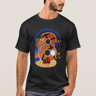8. Geburtstag Basketball Big Number 8 Year Old Boy T-Shirt