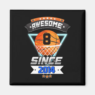 8. Geburtstag Basketball Spieler 8 Jahre alter Jun Magnet