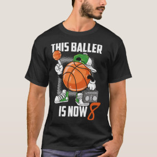 8. Geburtstag Basketball Spielspass 8 Jahre altes  T-Shirt