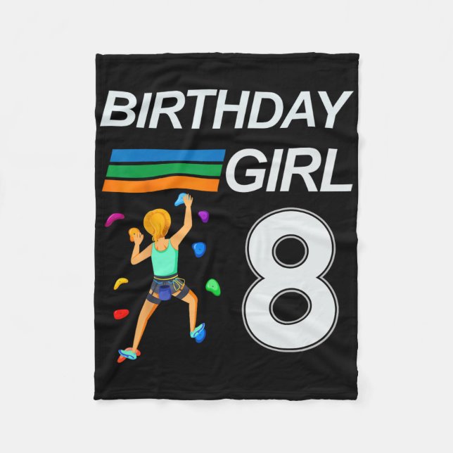 8. Geburtstag Boulder Rock Climbing Für  Fleecedecke (Vorderseite)