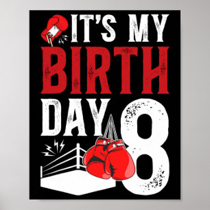 8. Geburtstag Boxbox Boxen 8 Jahre alter Boxer Bda Poster