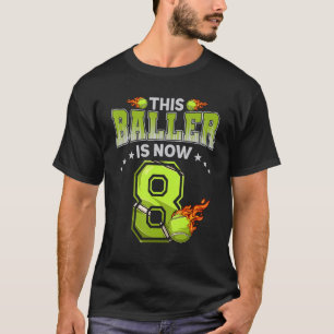 8. Geburtstag Boys Tennis Player 8 Jahre alte Kind T-Shirt