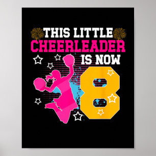 8. Geburtstag Cheer Girl Acht Jahre alte Cheerlead Poster