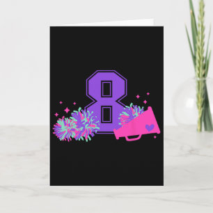 8. Geburtstag Cheerleading Mädchen Acht Jahre alt  Karte