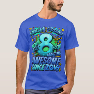 8. Geburtstag Comic-Stil Toll seit 2016 8 Jahre T-Shirt