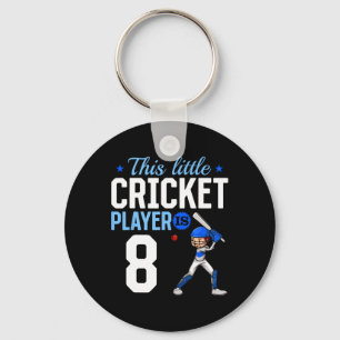 8. Geburtstag Cricket-Spieler Schlüsselanhänger