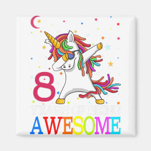 8. Geburtstag Dabbing Einhorn Party Geschenk 8 Jah Magnet