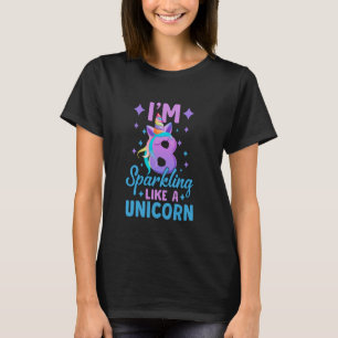 8. Geburtstag Einhorn Geburtstagsparty 8 Jahre alt T-Shirt