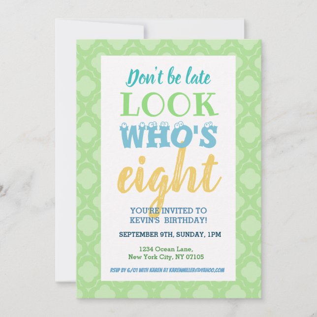 8. Geburtstag Einladung Redewendungen (Vorderseite)