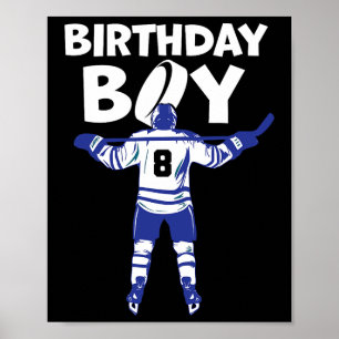 8. Geburtstag Eishockey Junge 8 Jahre alt Kleinkin Poster
