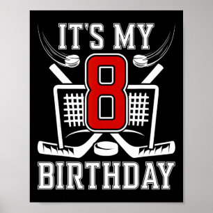 8. Geburtstag Eishockey Junge 8 Jahre alter Eishoc Poster