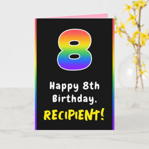 8. Geburtstag: Farbiger Regenbogen # 8, Individuel Karte