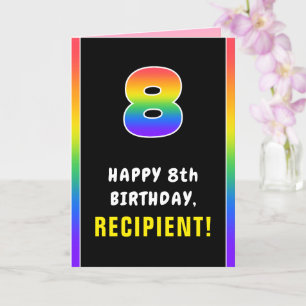 8. Geburtstag: Farbiger Regenbogen # 8, Individuel Karte