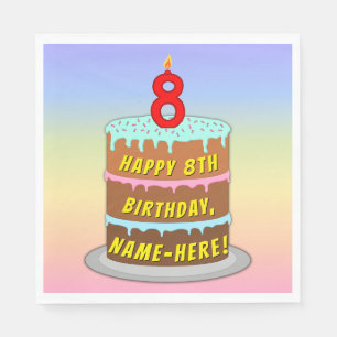 8. Geburtstag: Fun Cake and Candle + Individuelle Serviette
