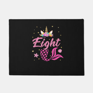 8. Geburtstag Girl Unicorn Shirt Meerjungfrau Schw Fußmatte
